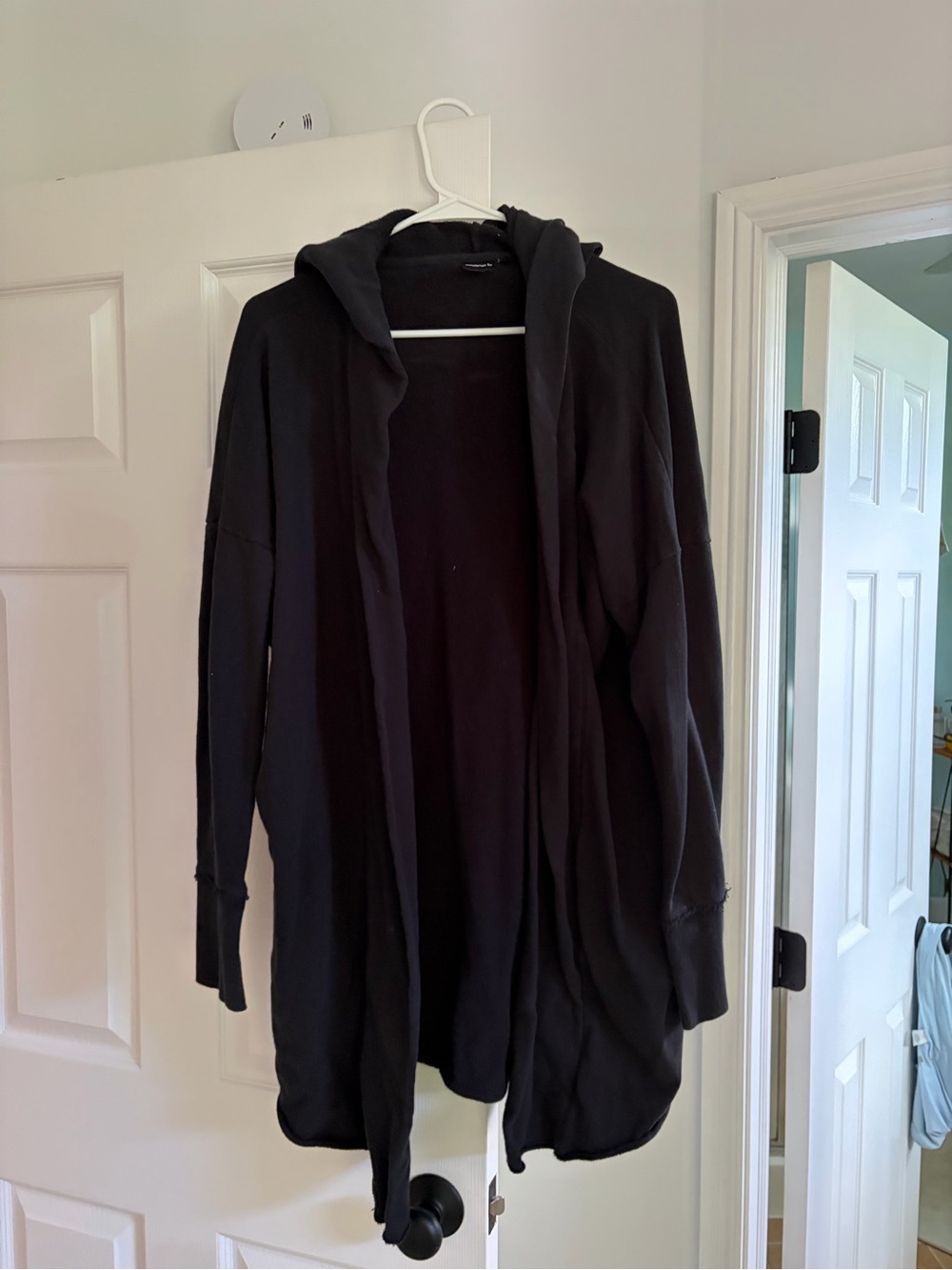 Mono B Black Hooded Open-Front Teddy Jacket